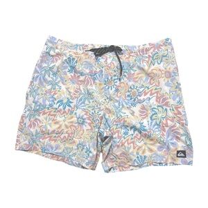 Quiksilver Mens Size XL Tropical Pastel Marshmallow Board Shorts Mens Swimwear